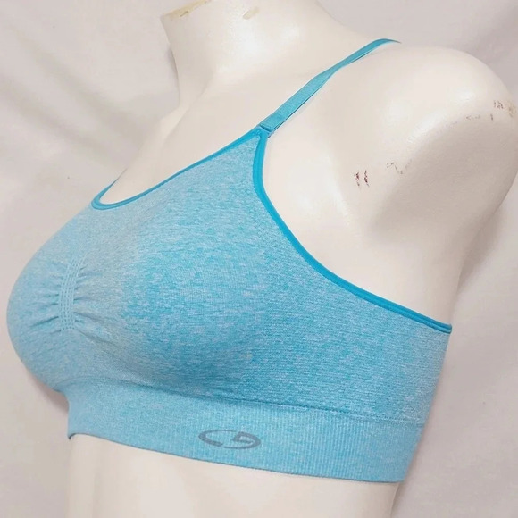 Large Champion N9567 Enthusiast Seamless Wire Free Sports Bra Blue - Picture 2 of 6